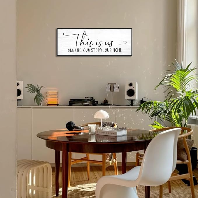 YPY This Is Us Family Wall Decor Sign for Living Room, Farmhouse Home Decor Wall Entryway Quotes Bedroom Decorative Plaques Art 32'' x 12''