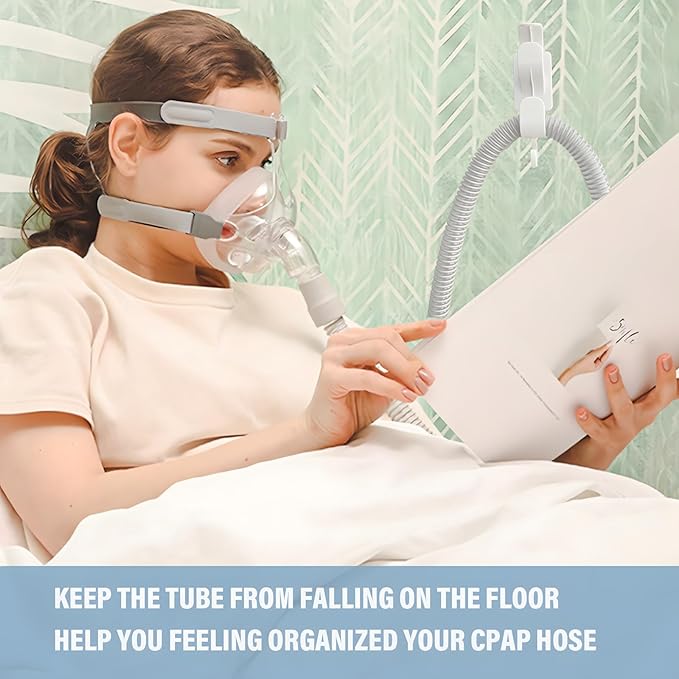 CPAP Hose Holder for Bed, CPAP Hose Hanger for Tube & Mask with Anti-Unhook，Hose Organizer Avoids Hose Tangle and Help You Sleep Better (1)