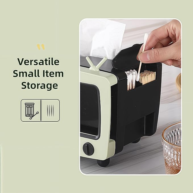 SGVAHY Tissue Box Holder Retro TV Tissue Box Cover Cute and Practical Cell Phone Holder Tampon Holder for Bathroom Kitchen Bedroom Dressers Desks and Tables Night Stands Creative Gift(Light Blue)