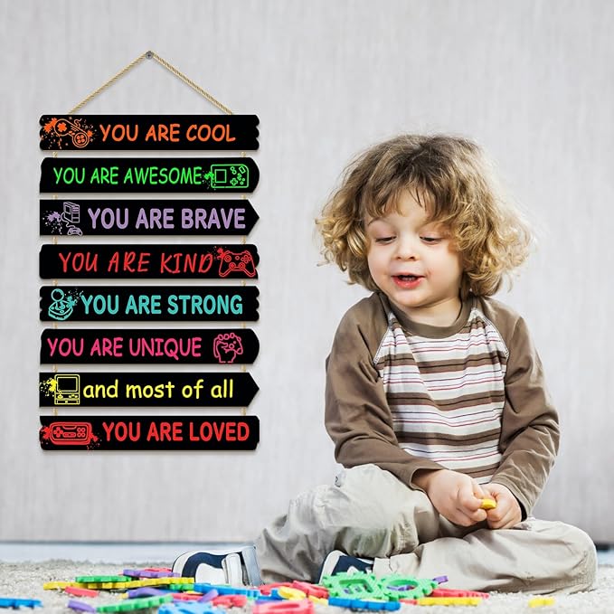 Boys Room Decor Games Room Decor for Boys Inspirational Wall Art Kids Wall Decor Little Boy Gaming Room Wooden Sign Nursery Room Decor (gaming room)