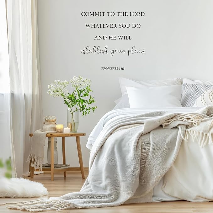 BBTO Bible Verse Wall Stickers Inspirational Quote Wall Decals Religious Motivational Scripture Sticker Peel and Stick for Bedroom Living Room Office Bathroom(God Love Us)