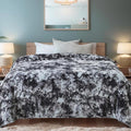 Richave Fuzzy Blanket Twin Size - Tie Dye Grey,Premium Lightweight Anti-Static, Plush and Furry Faux Fur, Reversible Queen Blankets for Twin/Twin XL Extra Long Bed, 66x90 Inches,Tie Dye Grey