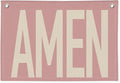 Pink "AMEN" Wall Art 20x30 Inch - Coquette Christian Decor, Girls Bedroom Hanging, Linen Prayer Banner, Nursery Faith Sign, Blush Religious Gift, Church Baptism Decor