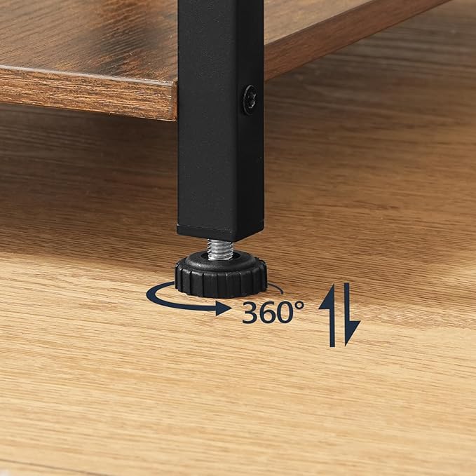 HOOBRO End Table with Charging Station, Narrow Side Table, Small Nightstand, Bedside Tables with Drawer and Storage Shelves, for Small Spaces, Living Room, Bedroom, Rustic Brown and Black BF041BZ01G1