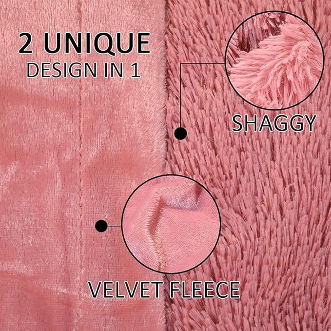 YUSOKI Long Faux Fur Twin Size Blanket,2 Layers,3.4lb for Bed Couch Home Décor Gifts Women (Pink,60" x 80")