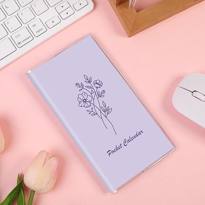 Pocket Calendar 2026-2027, Pocket Planner 2026-3.7" x 6.7" - Runs from January 2026 Until December 2027, Monthly Planner 2026-2027 with PVC Cover for Planning, Purple