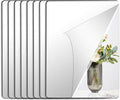 JUNEBRUSHS 8 Pack Self Adhesive Acrylic Mirror, 12x16 Inch Mirror Tiles,Flexible Sheets Wall Stickers, Frameless Small Mirror