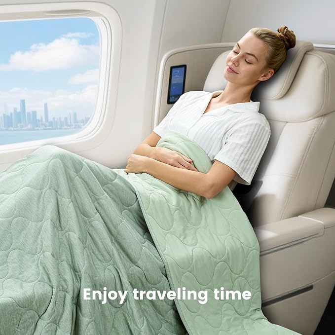 Cozy Bliss Cooling Dual-Sided Blanket for Hot Sleepers, Q-Max>0.46 Lightweight Soft Breathable Bed Blanket, Double Side Cooling Throw for Night Sweats (Sage Green, 60"x80")