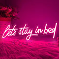 Let's Stay in Bed Neon Sign,Let's Stay in Bed Led Signs Wall Decor for Bedroom,Above Bed Wall Decor,Pink led Neon Sign for Family Couple Girls Bedroom Dedside Wall Decoration