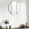 20" Round Mirror Circle Wall Mounted Hanging or Against Wall Metal Frame Dressing Make-up Mirrors for Entryway Bedroom Bathroom Living Room 20 inch Silver