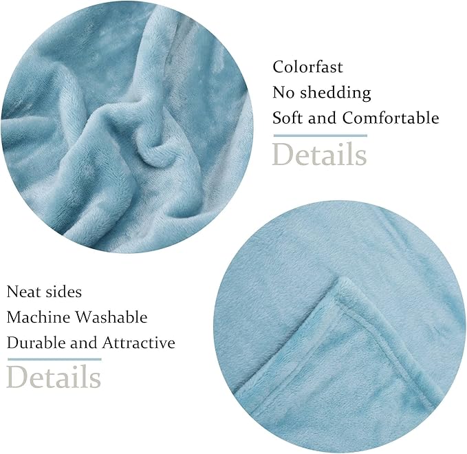 NANPIPER Fleece Blankets Super Soft Flannel Fuzzy Blanket for Bed Couch Luxury Cozy Plush Microfiber Blanket-Twin Size Light Blue