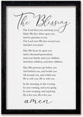comurdyo The Blessing Bible Verse Wall Art Christian Decor for Home 16"×11" May The Lord Bless You And Keep You Scripture Sign Religious Bible Quotes Wall Decoration Wood Framed Hanging (Black)