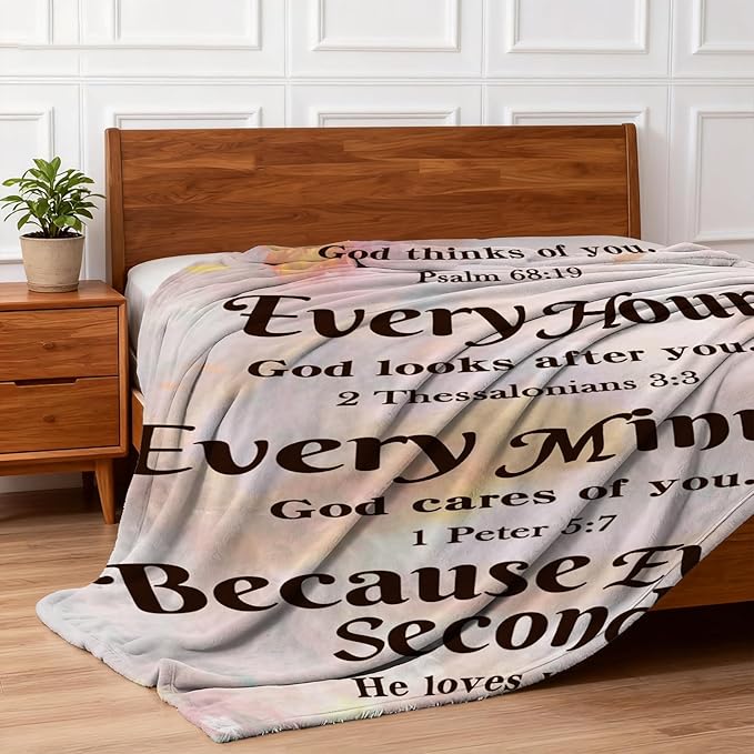 Christian Gifts for Women Faith, Soft Throw Blankets for Women, Inspirational/Spiritual/Religious Gifts for Men, Personalized Blankets for Adults/Kids 40"x 50"