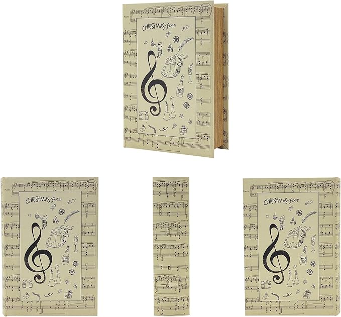 PACOLO Decorative Book Boxes, Faux Wood cover Storage for Hidden Jewelry, Money, and Cash (Soundtrack)