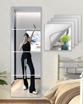 Shatterproof Wall Mirror Full Length for Bedroom, Acrylic Gym Mirrors For Home, Extra Thick : 0.12 Inch, 14 x 12 Inches x 4 PCS, Workout Mirrors Safe for Kids, Over The Door, Long Wall Mounted Mirror