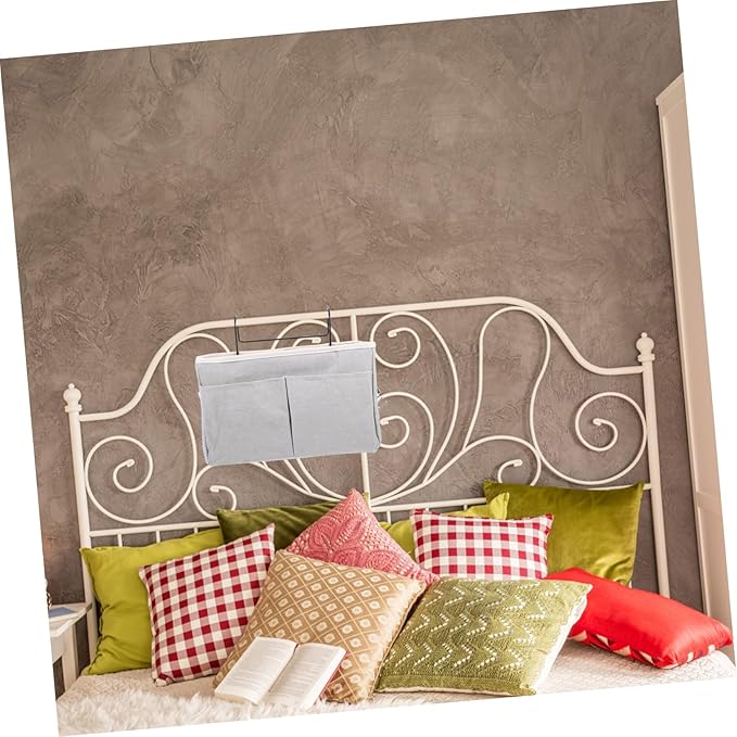 Cabilock Practical Hanging Bedside Storage Basket Multipurpose Pouch Pockets Dorm Bed Bunk Loft College Dorm Rooms Baby Rails Bedroom Living Room