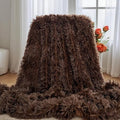 Ultra-Soft Plush Blanket - Cozy Furry Throw for Bed, Sofa, or Couch - Warm & Fuzzy Luxury Cover (51x63 Inches, Brown) - Perfect for Snuggling