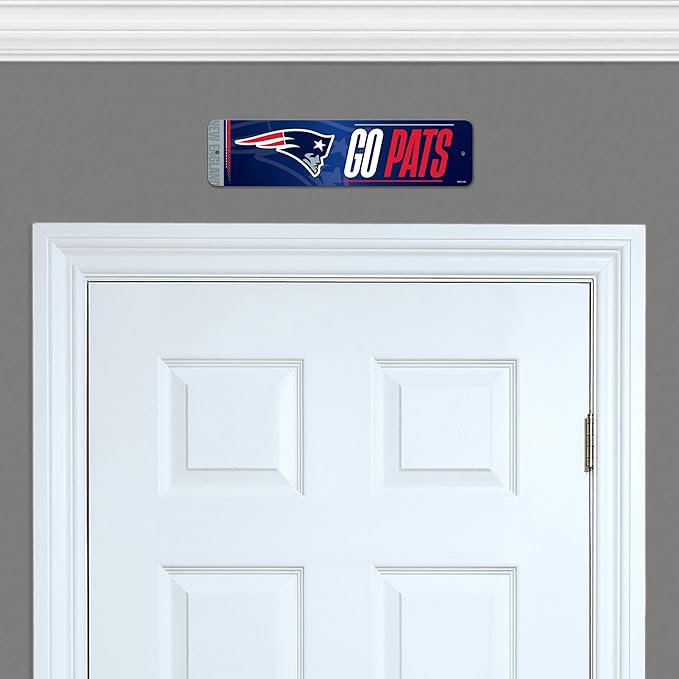 Rico Industries NFL Football Metal Street Sign 4" x 15" Home Décor - Bedroom - Office