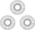 Black Mirrors 3 Piece, Sunburst Mirror Hanging Wall Decor, 9 inch Decorative Mirrors Wall Art, Rhinestone Round Mirror for Bedroom, Valentine, Kitchen, House Warming Valentine Gifts