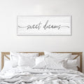 Sweet Dreams Wall Decor Above Bed Large 41''×15'' Farmhouse Wall Decor for Bedroom Guest Room Decor Framed Wood Wall Art Rustic Master Bedroom Wall Decoration 01 (white frame)