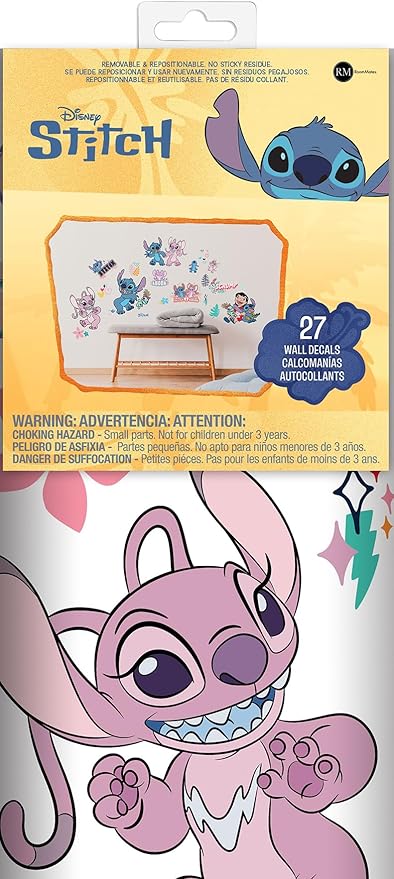 Disney Lilo and Stitch Stitch and Angel Wall Decals by RoomMates, RMK5585SCS