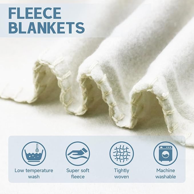 12PCS Fleece Throw Blankets Bulk 60 x 50 in Soft Blankets Fabric Warm Lightweight Wool Blanket Cozy Coverlet for Beds Sofas Home Wedding Season and Valentine's Day(Beige)