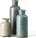 CwlwGO- Ceramic Vase Set of 3, Small Flower Vases for Home Decoration, Modern Farmhouse Decor, Living Room Kitchen Table Centerpieces, Shelf, Mantel, Fireplace and Entrance Decorations-Multicolor.