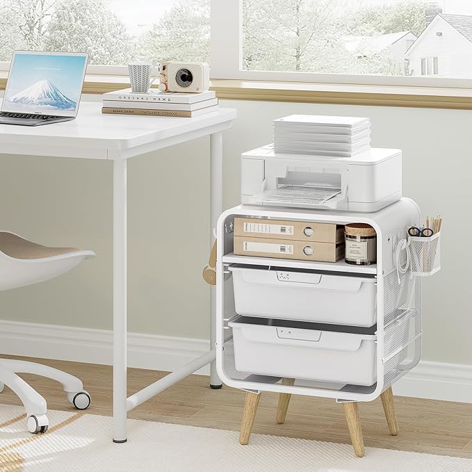 Kids Nightstand,White Night Stand,White Side Table,Bedside Table,Cute End Table with Storage Drawer for Girls boy