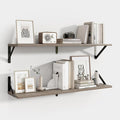 Axeman 32 Inch Floating Shelves | 8 Inch Deep Grey Wood Wall Shelves Set of 2 | 31.5" W x 8" D Rustic Grey Shelves for Bathroom Kitchen Living Room
