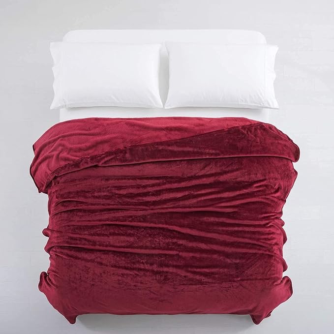 IR Imperial Rooms Fleece Blanket 12 Pack Twin Size 60x80 Inches - Super Soft Fluffy Throw Blanket for Sofa and Bed - Warm and Cozy Lightweight 400 GSM Microfiber Bed Throws Blankets (Twin, Burgundy)