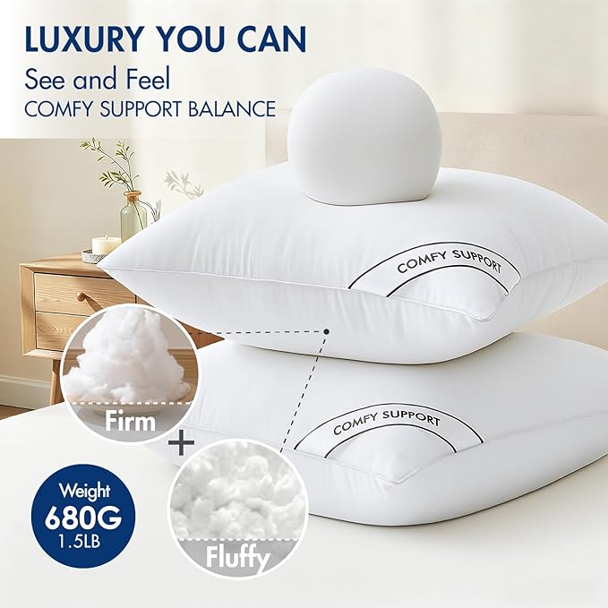 MIULEE 20x20 Inch Pillows Inserts, Pack of 2 Down Alternative Virgin Filling Comfy Support Throw Pillows for Sofa Couch Bed