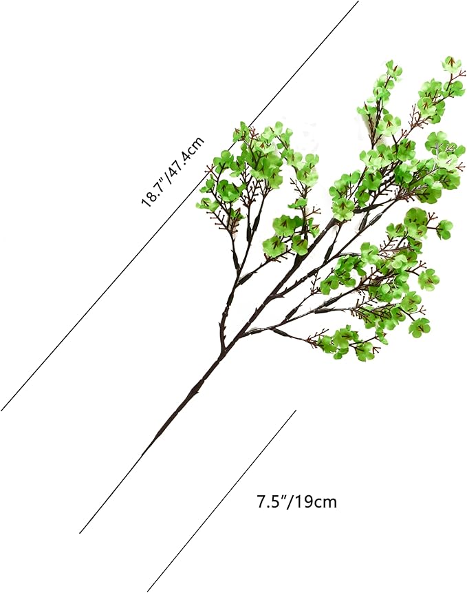Mandy's Green Artificial Baby’s Breath Flowers 6 Bundles Silk Gypsophila, 18.5 Inch European Style Modern Home Decor Centerpiece, Neutral Wedding Flower Arrangements