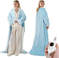 Heated Blanket Throw - Wearable Electric Blanket with 6 Heat Levels & 9 Hours Auto Off,Gifts for Women,Home Office Use,Machine Washable,50"x70"(Blue)