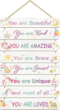Unicorn Room Decor for Girls Bedroom - Inspirational Wall Art for Kids - Rainbow Wall Decorations - Toddler Room Wood Sign
