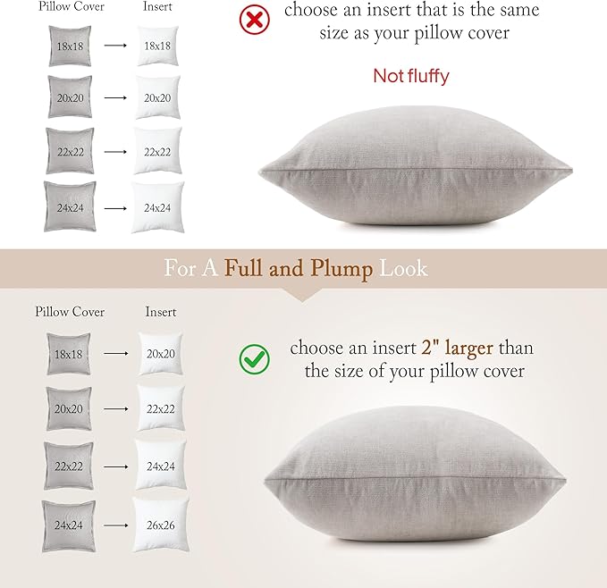 puredown® 20x20 Feather Down Pillow Inserts, 4 Pack Throw Pillow Inserts for Couch, Chairs, Office, Apartments