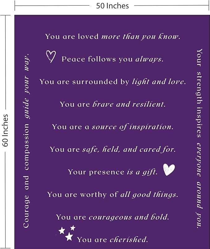 WOLF CREEK BLANKET Super Soft Gift Blanket for Women or Men - Light & Love Compassion Get Well Soon, Positivity Courage Inspiration Healing Support & Comfort Gift for Mom Friend Sister. Cozy Flannel