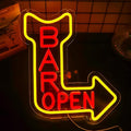 Bar Open Neon Signs for Wall Decor，Open Signs for Business,Led Neon Light for Man Cave, Bar,Pub，Christmas Birthday Party Gift