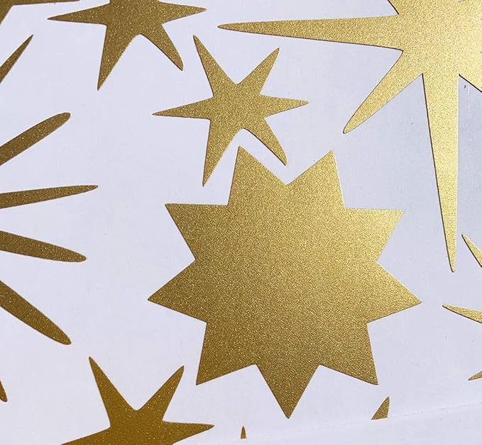 Star Wall Stickers Girls Room Wall Decals (116pcs) Sparkle Wall Sticker Stick and Peel Stars Stickers-6 Sizes
