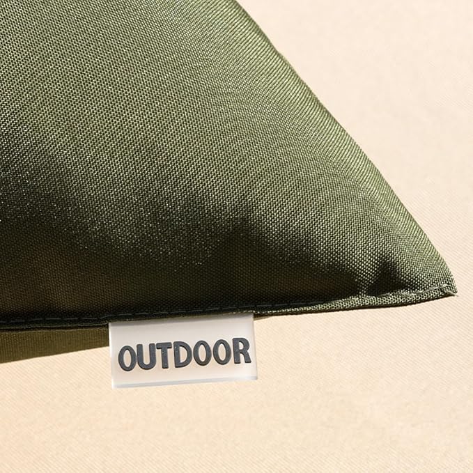 MIULEE Pack of 2 Decorative Outdoor Waterproof Pillow Covers Rectangular Garden Cushion Sham Throw Pillowcase Summer Shell for Spring Patio Tent Couch 12x20 Inch Olive