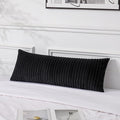 UGASA 14x36 Inch Pillow Cover Pack of 1 Soft Boho Stripe Corduroy Large Long Rectangular Lumbar Cushion Cover Farmhouse Decorative Throw Pillowcase for Bed, Couch, Sofa, Bedroom, Living Room, Black