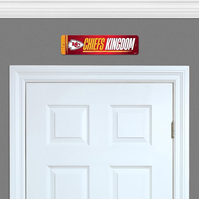 Rico Industries NFL Football Metal Street Sign 4" x 15" Home Décor - Bedroom - Office