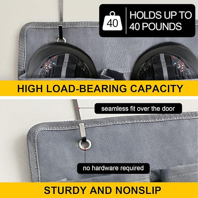 Oxford Fabric Bedside Hanging Storage Organizer, RV Shoe Storages Pockets for Bedside, Heavy Hanging Bedsides Storage Organizer with Sturdy Hooks Storages Pockets Hangs on Bed for Shoes, Tool (2)