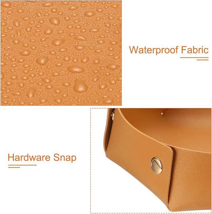 uxcell 2 Pcs Valet Tray for Women and Men, PU Leather Jewelry Tray Entryway Table Bedside Nightstand Catchall Storage Organizer for Jewelry Key Coin Watch Wallet (2 Size, Yellow)