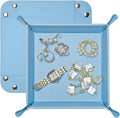 UnionBasic Small Valet Tray, Jewelry Tray for Rings Watches Earrings, Entryway Catchall Caddy for Coins Keys Change, Nightstand Bedside Valet Holder, Trays for Electronic Gadgets, Blue
