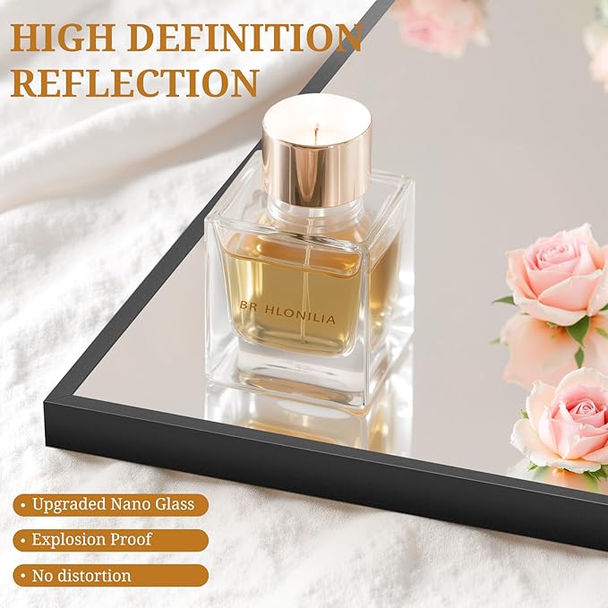 Full Length Mirror 59"x16" Full Body Mirror Rectangle Free Standing Wall Mounted Leaning Floor Mirrors with Stand Aluminum Alloy Frame for Bedroom Cloakroom, Black