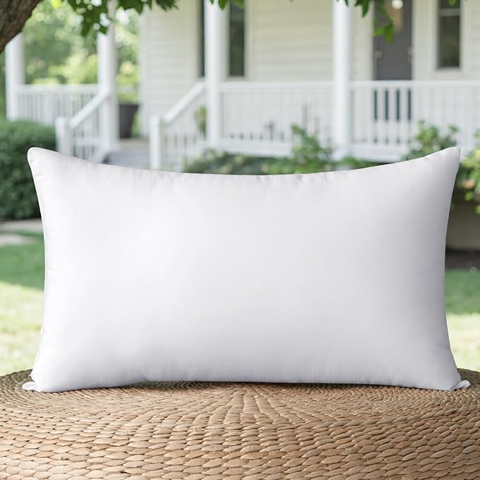 MIULEE 16x24 Pillow Insert Throw Pillow Insert, Outdoor Pillows Water-Resistant Premium Outdoor Pillow Stuffer Sham Rectangle for Couch Sofa Patio Furniture Cushion Porch Swing