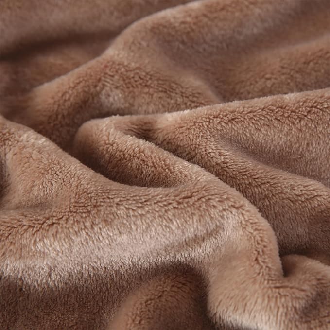 TASTHROW Lightcoffee Throw Blanket 50x60 Inches, Soft Plush Cozy Fleece Flannel Throw Blanket, Lightweight Warm Throws for Bed, Couch, Bedroom and Living Room, All Seasons