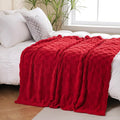 Red Fleece Throw Blanket 108”×90” for Couch Sofa Bed,Super Soft Cozy Plush Microfiber Flannel Blanket with 3D Checkered Design Lightweight for Adults,Woman,Girls
