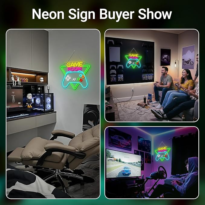 Gamerneon Game Room Neon Sign Gaming Neon Signs for Wall Decor Man Cave Led Light Game Zone Club Gamer Lover Teens Bedroom Home Boys Gift