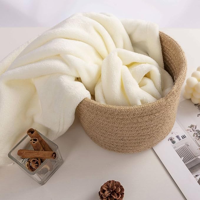 NANPIPER Baby Blankets, Super Soft Fleece Fuzzy Blanket for Toddler, Luxury Cozy Lightweight Microfiber Plush Blanket-Throw Size 30"x40",Ivory White